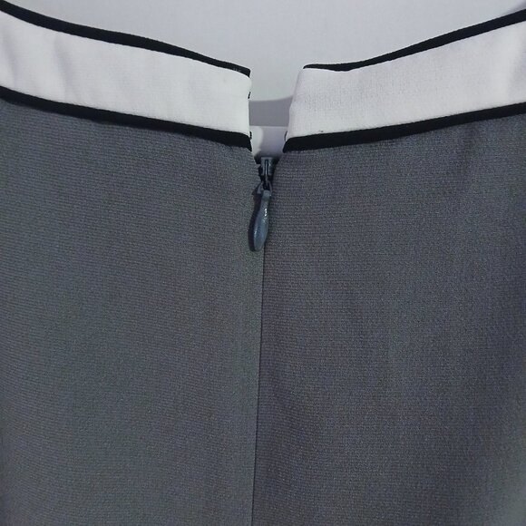 Banana Republic Women's Sleeveless Sheath Dress Gray with White Trim SZ 8 - Picture 6 of 9